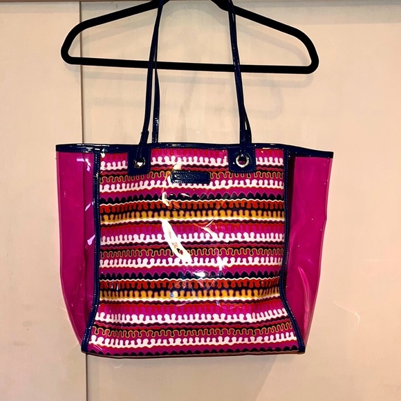 Vera Bradley Handbags - Vera Bradley large see through-ish tote 14x19 in very nice condition